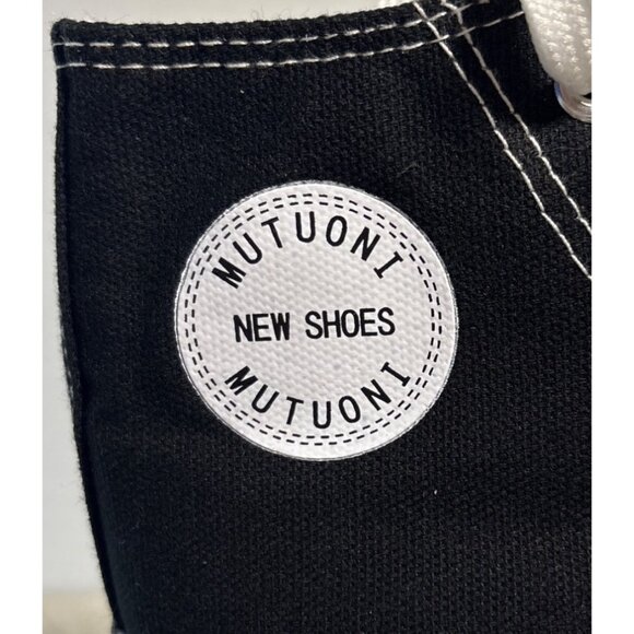 Mutuoni Hellfire Club Sneakers High-Top Canvas Black on White Sz 38 Like New - Picture 3 of 9